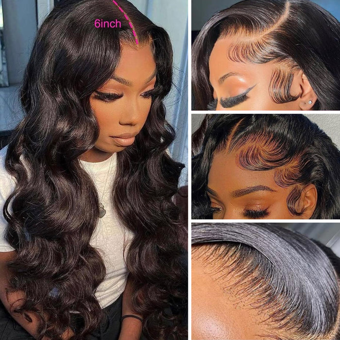 13x6 Brazilian Body Wavy 24inch Lace Front Wig - Glueless Pre Plucked